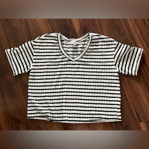 BKE from Buckle Black and White Striped V-Neck Top (kinda cropped)